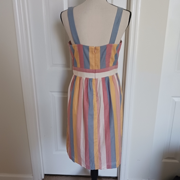 Madewell Tie Front Cutout Dress in Sherbet Stripes - Picture 6 of 14